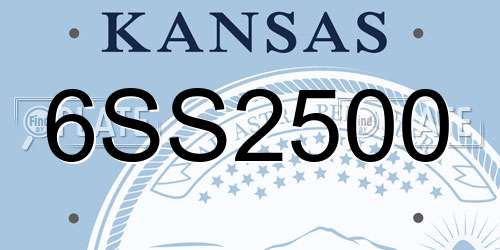 6SS2500 Kansas License Plate