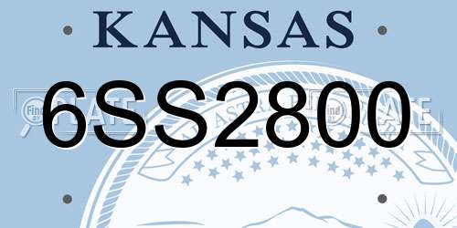 6SS2800 Kansas License Plate