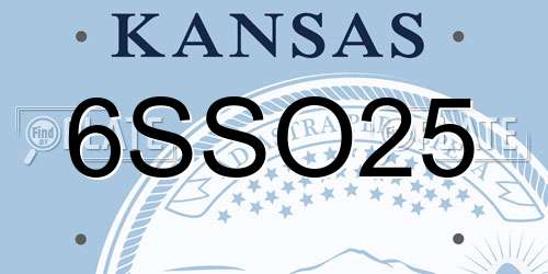 6SSO25 Kansas License Plate