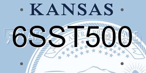 6SST500 Kansas License Plate