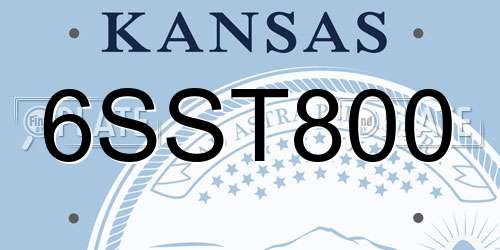 6SST800 Kansas License Plate