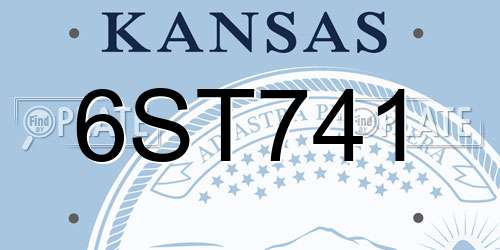 6ST741 Kansas License Plate