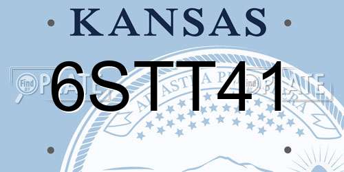 6STT41 Kansas License Plate