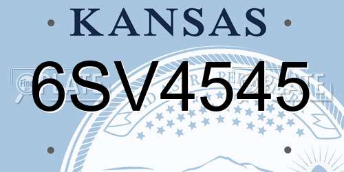 6SV4545 Kansas License Plate