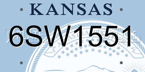 6SW1551 Kansas License Plate