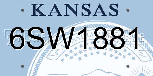 6SW1881 Kansas License Plate