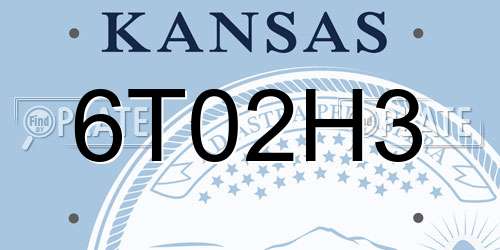 6T02H3 Kansas License Plate