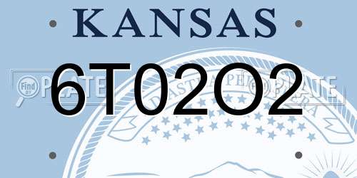 6T02O2 Kansas License Plate