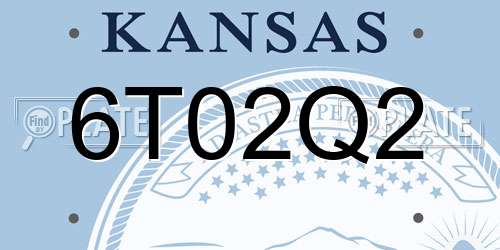 6T02Q2 Kansas License Plate