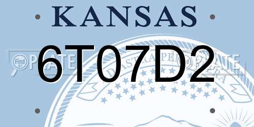 6T07D2 Kansas License Plate