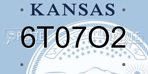 6T07O2 Kansas License Plate