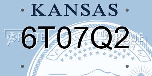 6T07Q2 Kansas License Plate