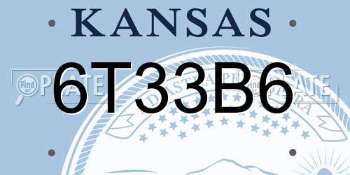 6T33B6 Kansas License Plate