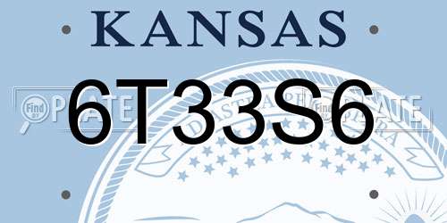 6T33S6 Kansas License Plate