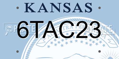 6TAC23 Kansas License Plate