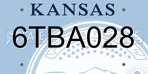 6TBA028 Kansas License Plate