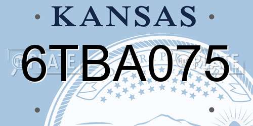 6TBA075 Kansas License Plate