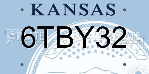 6TBY32 Kansas License Plate