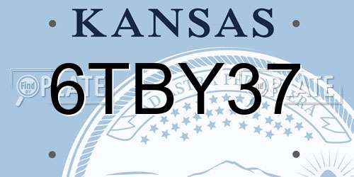 6TBY37 Kansas License Plate