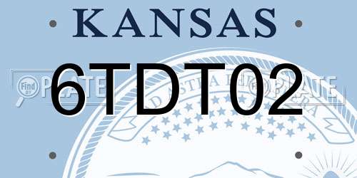 6TDT02 Kansas License Plate