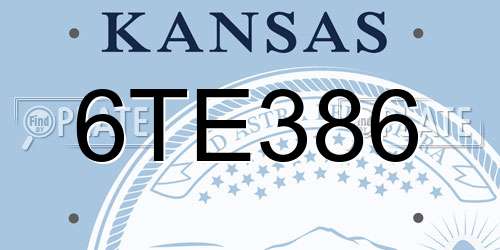 6TE386 Kansas License Plate
