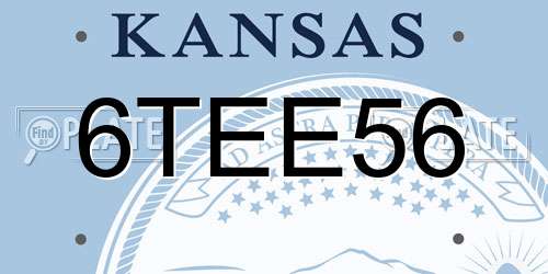 6TEE56 Kansas License Plate