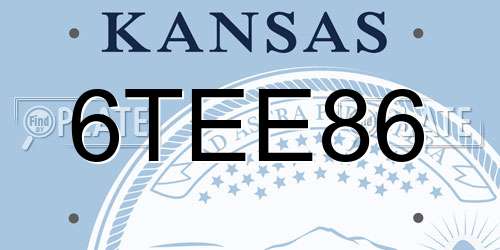 6TEE86 Kansas License Plate