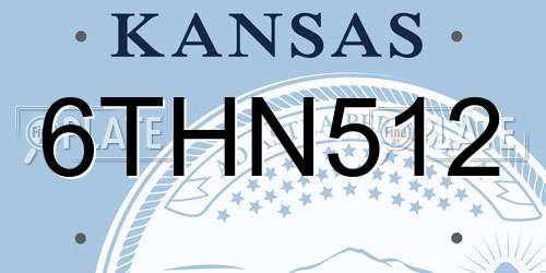 6THN512 Kansas License Plate