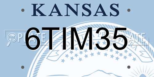 6TIM35 Kansas License Plate
