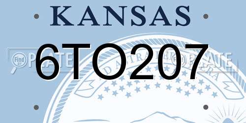 6TO207 Kansas License Plate