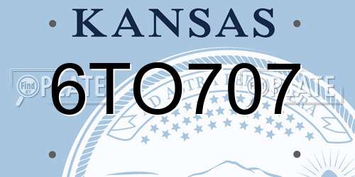 6TO707 Kansas License Plate