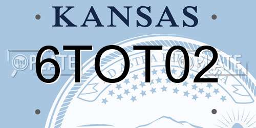 6TOT02 Kansas License Plate