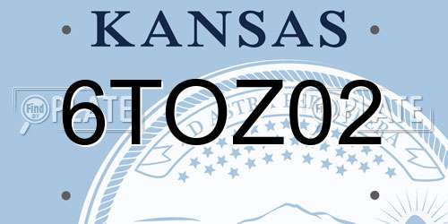6TOZ02 Kansas License Plate