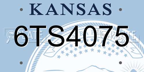 6TS4075 Kansas License Plate