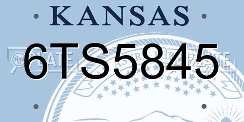 6TS5845 Kansas License Plate