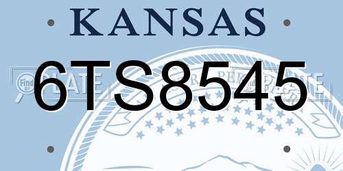 6TS8545 Kansas License Plate