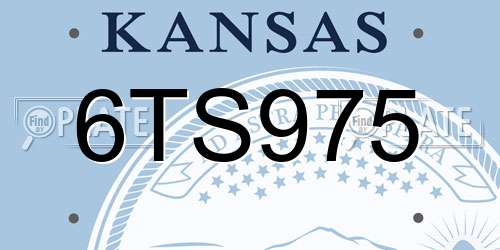 6TS975 Kansas License Plate