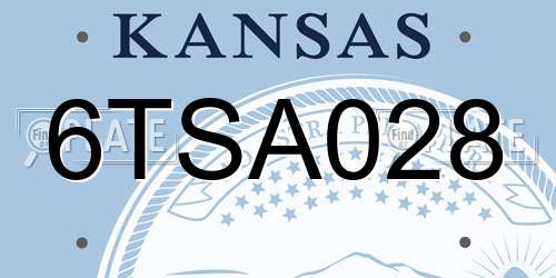 6TSA028 Kansas License Plate