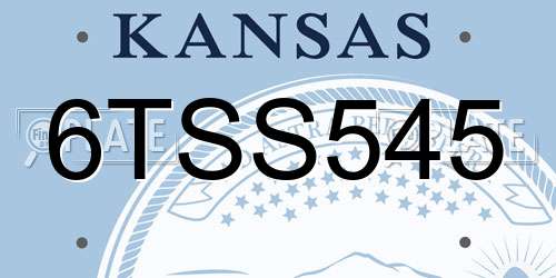 6TSS545 Kansas License Plate