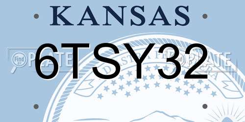 6TSY32 Kansas License Plate