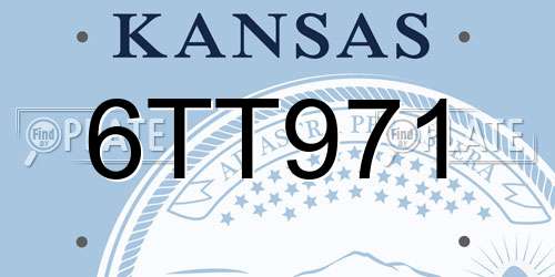 6TT971 Kansas License Plate