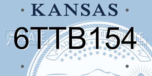 6TTB154 Kansas License Plate