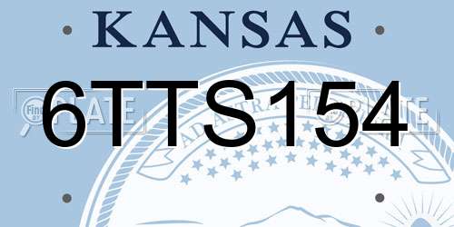 6TTS154 Kansas License Plate