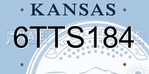 6TTS184 Kansas License Plate