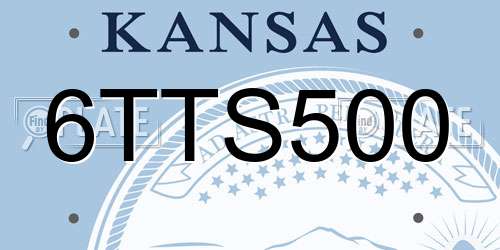 6TTS500 Kansas License Plate