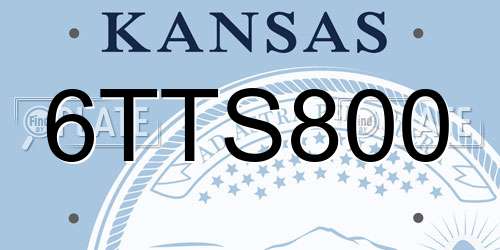 6TTS800 Kansas License Plate