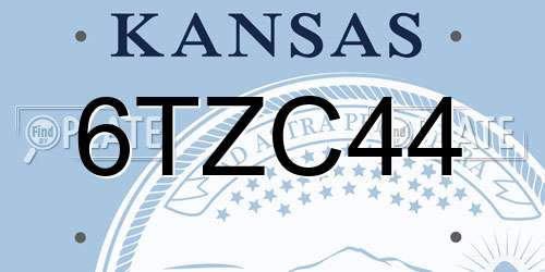6TZC44 Kansas License Plate