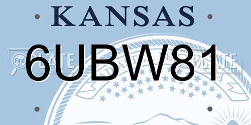 6UBW81 Kansas License Plate