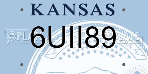 6UII89 Kansas License Plate