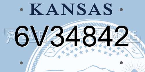 6V34842 Kansas License Plate